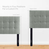 Cleo Upholstered Fabric Twin Headboard in Gray
