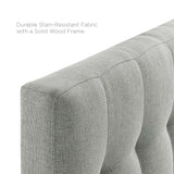 Cleo Upholstered Fabric Twin Headboard in Gray