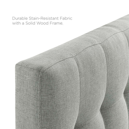 Lily Upholstered Fabric Twin Headboard in Gray