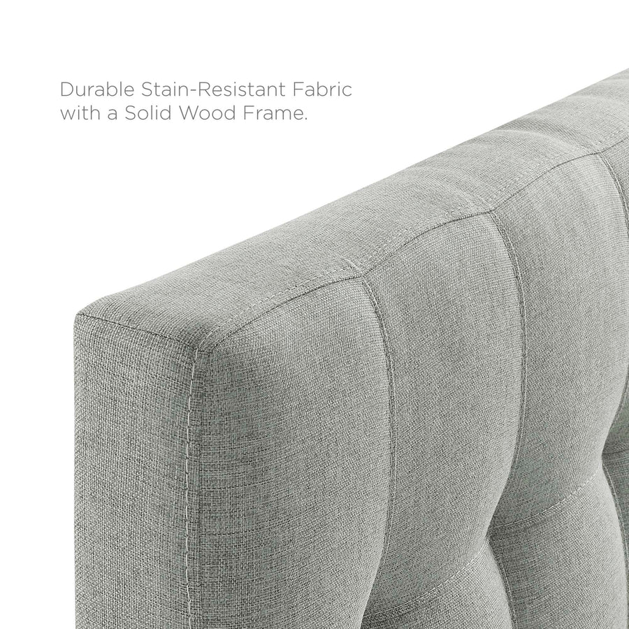 Cleo Upholstered Fabric Twin Headboard in Gray