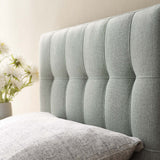 Cleo Upholstered Fabric Twin Headboard in Gray