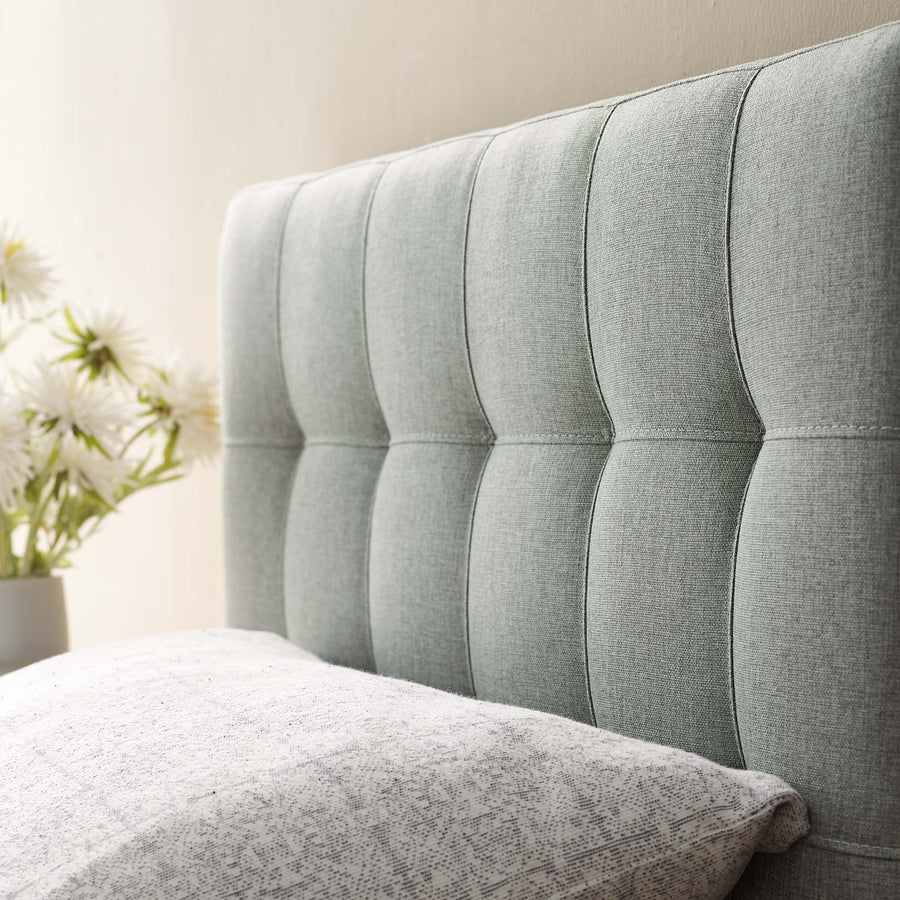 Cleo Upholstered Fabric Twin Headboard in Gray