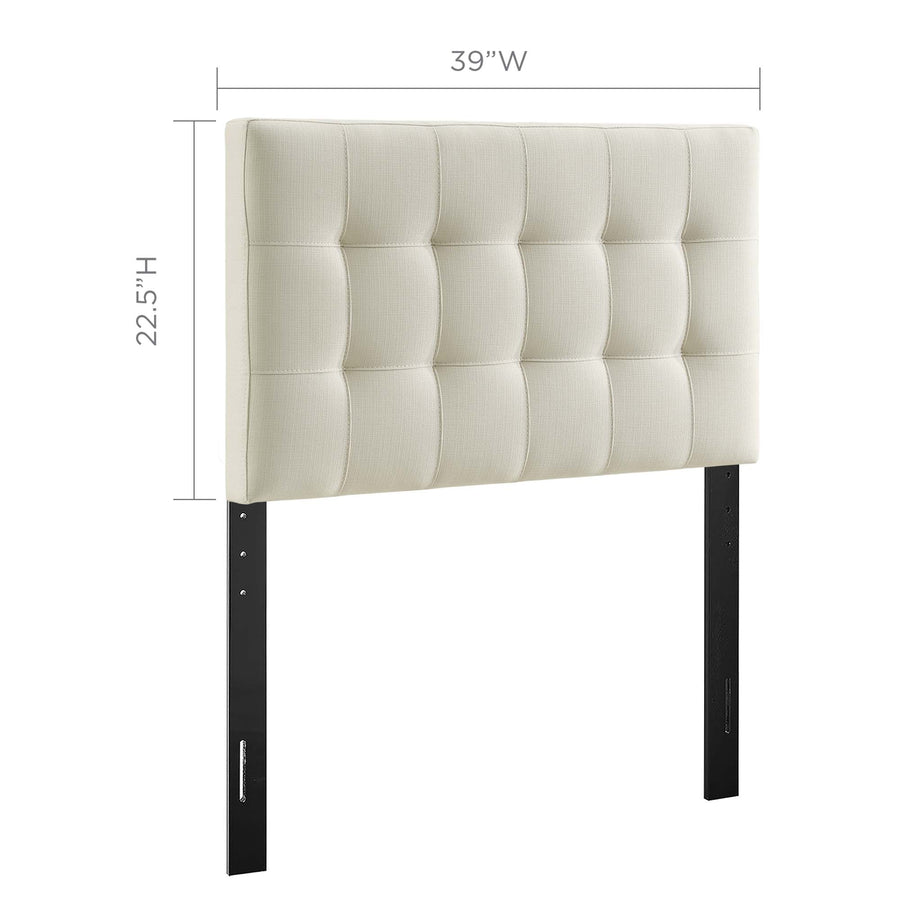 Cleo Upholstered Fabric Twin Headboard in Ivory