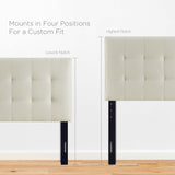Cleo Upholstered Fabric Twin Headboard in Ivory