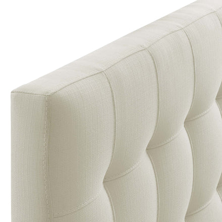 Lily Upholstered Fabric Twin Headboard in Ivory