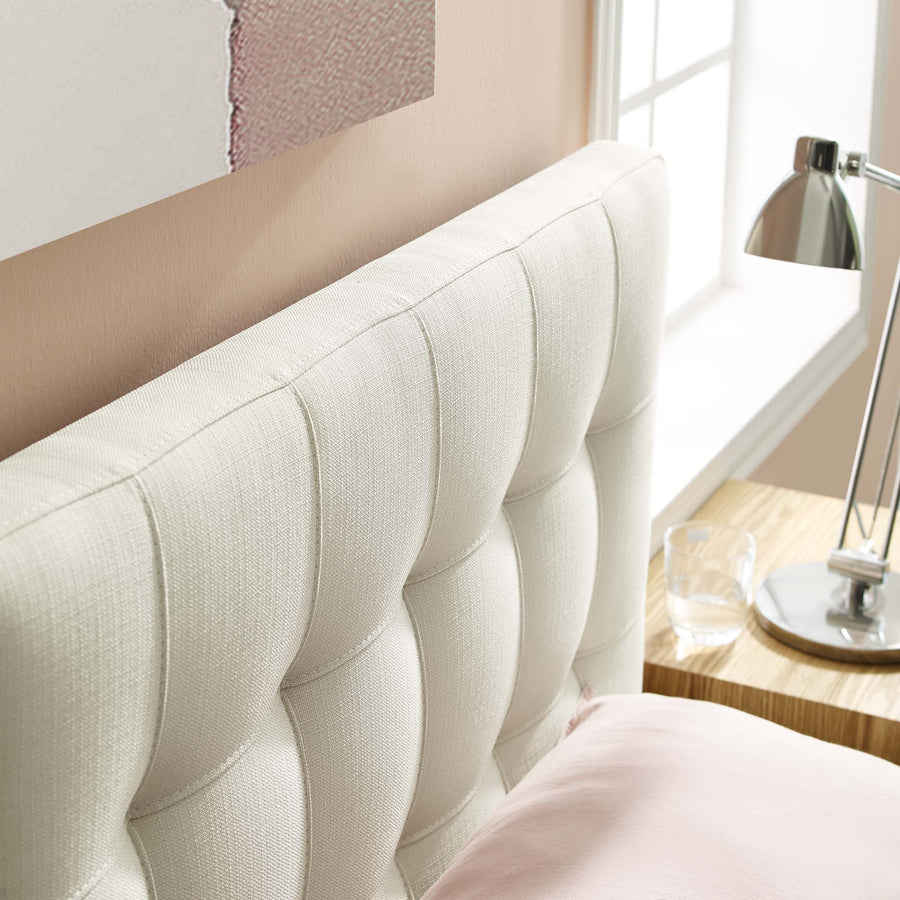 Cleo Upholstered Fabric Twin Headboard in Ivory
