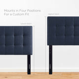 Cleo Upholstered Fabric Twin Headboard in Navy