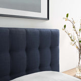 Cleo Upholstered Fabric Twin Headboard in Navy