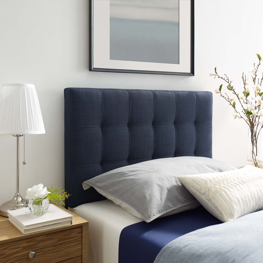 Cleo Upholstered Fabric Twin Headboard in Navy