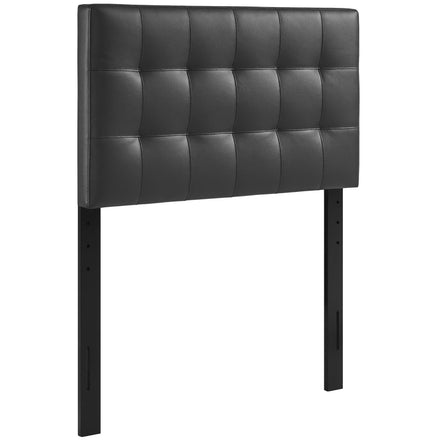 Lily Upholstered Vinyl Twin Headboard in Black
