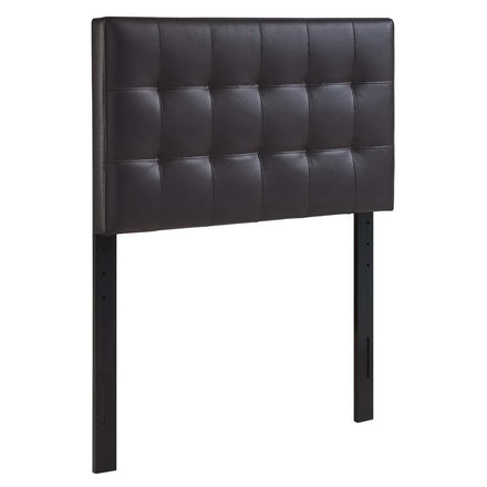 Lily Upholstered Vinyl Twin Headboard in Brown