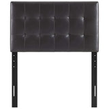 Cleo Upholstered Vinyl Twin Headboard in Brown