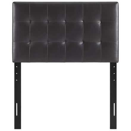 Lily Upholstered Vinyl Twin Headboard in Brown
