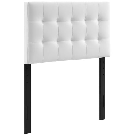 Lily Upholstered Vinyl Twin Headboard in White