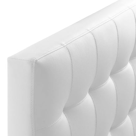 Lily Upholstered Vinyl Twin Headboard in White