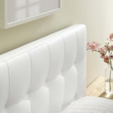 Cleo Upholstered Vinyl Twin Headboard in White