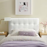 Cleo Upholstered Vinyl Twin Headboard in White