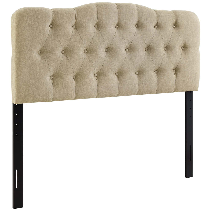 Sage Upholstered Fabric Queen Headboard in Beige
