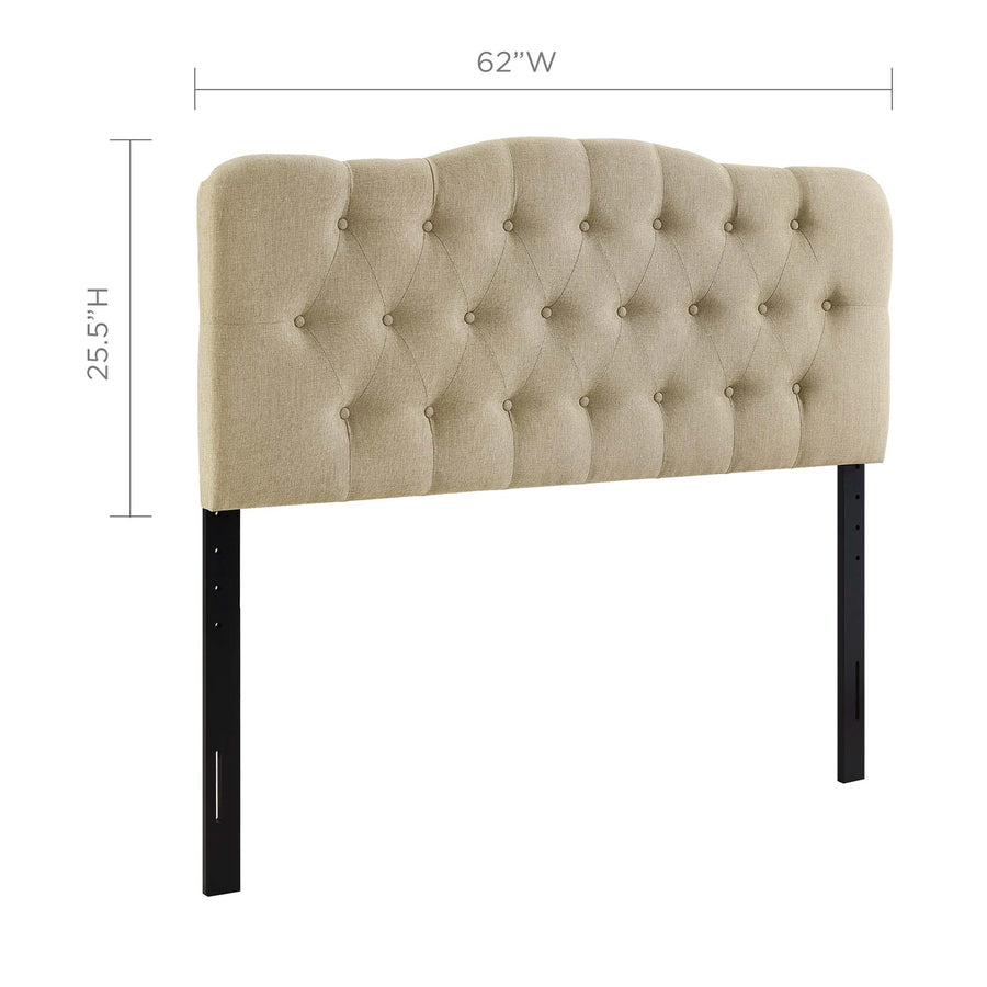 Sage Upholstered Fabric Queen Headboard in Beige