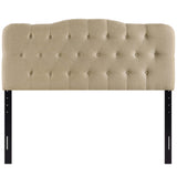 Sage Upholstered Fabric Queen Headboard in Beige