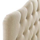 Sage Upholstered Fabric Queen Headboard in Beige