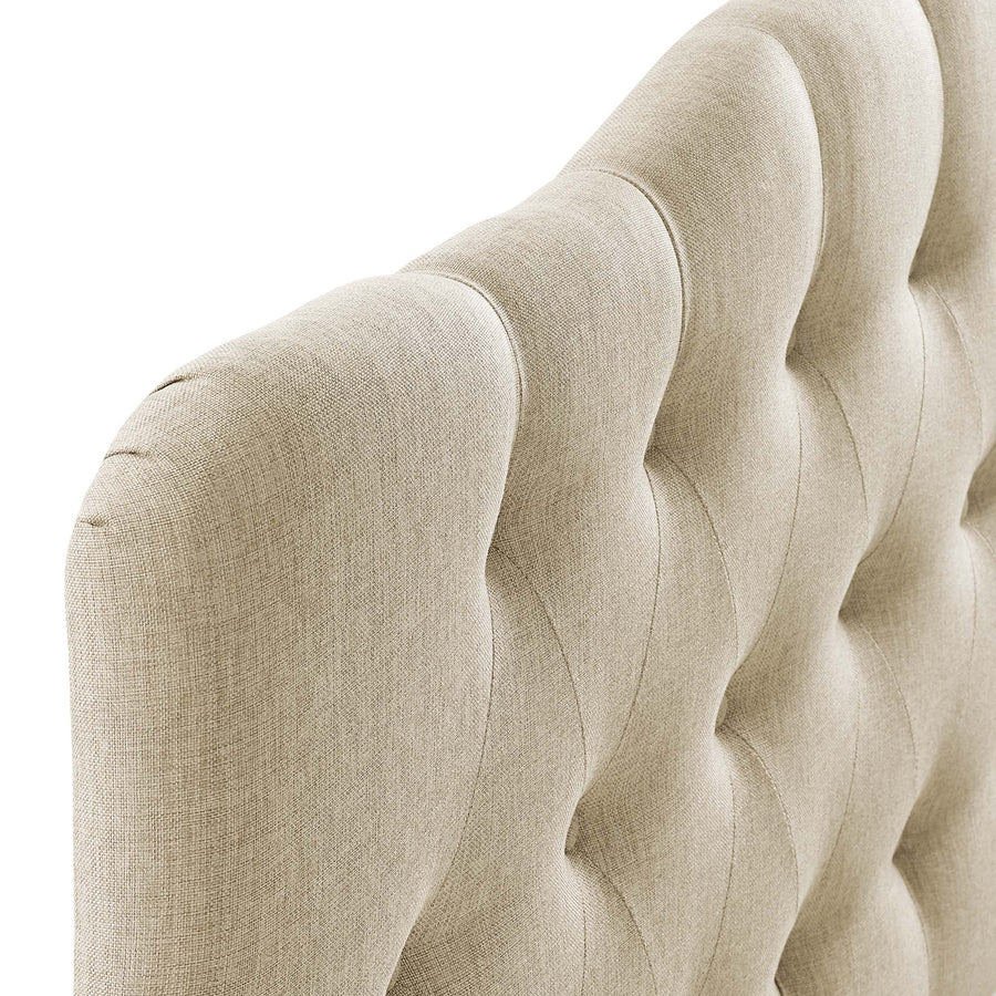Sage Upholstered Fabric Queen Headboard in Beige