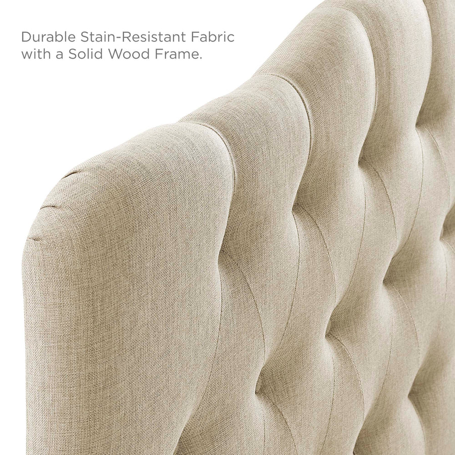 Sage Upholstered Fabric Queen Headboard in Beige