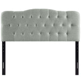 Sage Upholstered Fabric Queen Headboard in Gray
