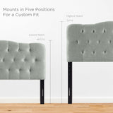 Sage Upholstered Fabric Queen Headboard in Gray