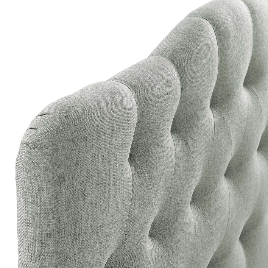 Sage Upholstered Fabric Queen Headboard in Gray