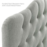 Sage Upholstered Fabric Queen Headboard in Gray