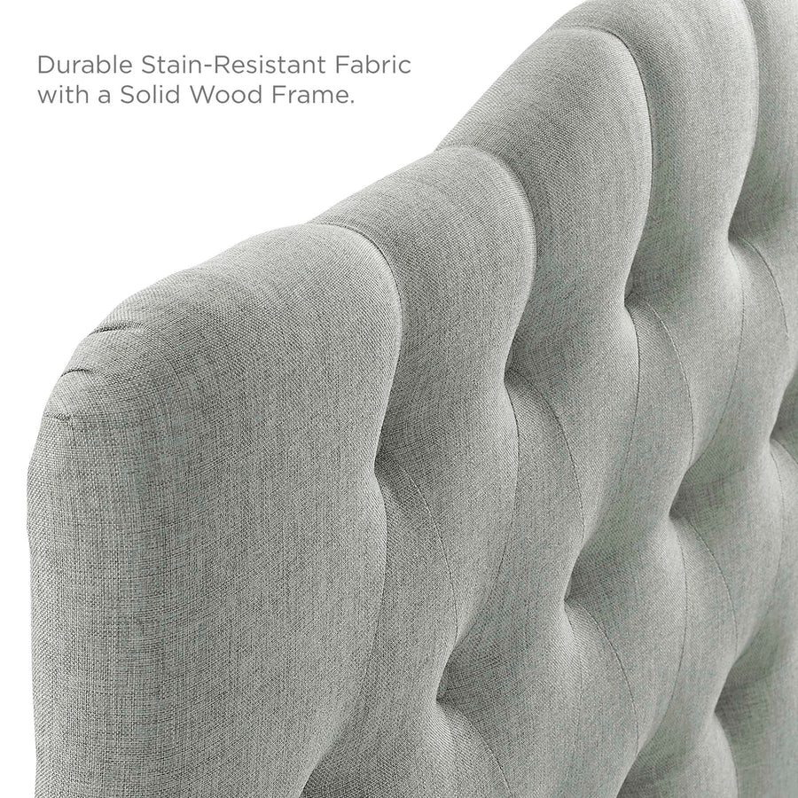 Sage Upholstered Fabric Queen Headboard in Gray