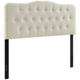 Sage Upholstered Fabric Queen Headboard in Ivory