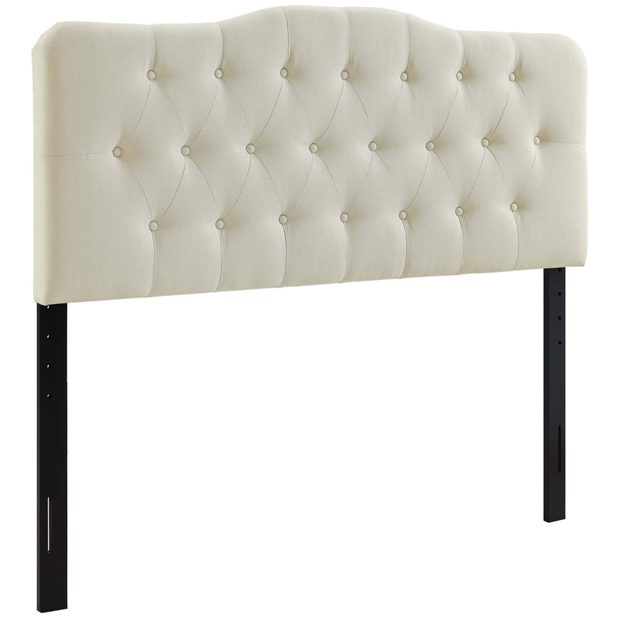 Sage Upholstered Fabric Queen Headboard in Ivory
