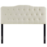 Sage Upholstered Fabric Queen Headboard in Ivory