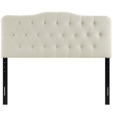 Annabel Upholstered Fabric Queen Headboard in Ivory