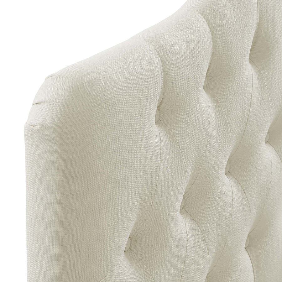 Sage Upholstered Fabric Queen Headboard in Ivory