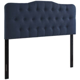 Sage Upholstered Fabric Queen Headboard in Navy