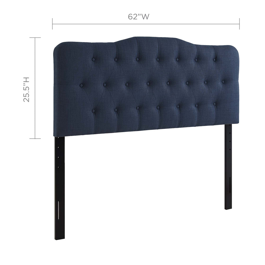 Sage Upholstered Fabric Queen Headboard in Navy