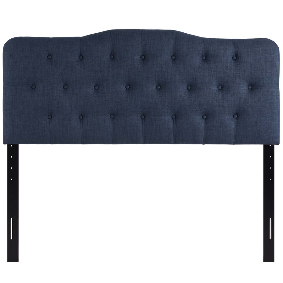 Sage Upholstered Fabric Queen Headboard in Navy