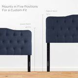 Sage Upholstered Fabric Queen Headboard in Navy