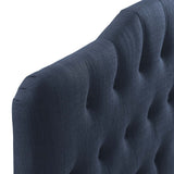 Sage Upholstered Fabric Queen Headboard in Navy