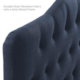 Sage Upholstered Fabric Queen Headboard in Navy