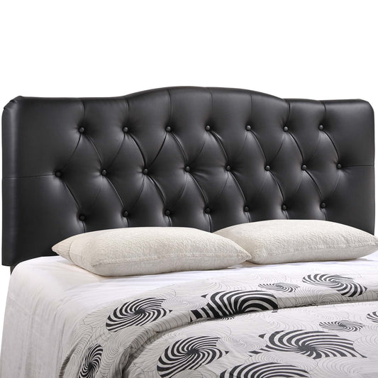 Annabel Upholstered Vinyl Queen Headboard by Furniture For America