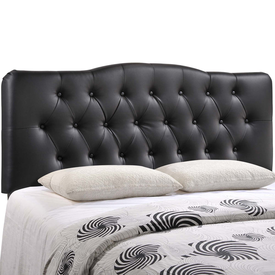 Sage Upholstered Vinyl Queen Headboard in Black
