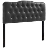 Sage Upholstered Vinyl Queen Headboard in Black
