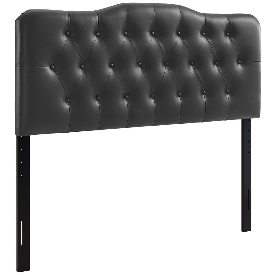 Sage Upholstered Vinyl Queen Headboard in Black