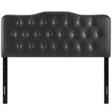 Sage Upholstered Vinyl Queen Headboard in Black