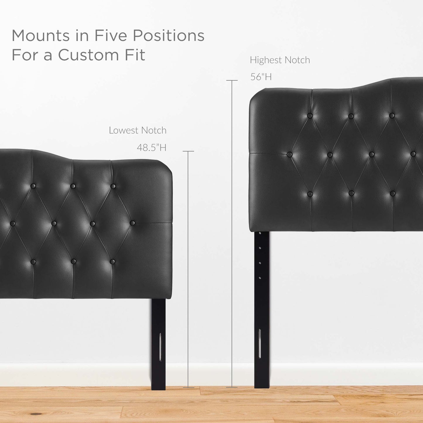 Annabel Upholstered Vinyl Queen Headboard by Furniture For America