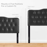Sage Upholstered Vinyl Queen Headboard in Black
